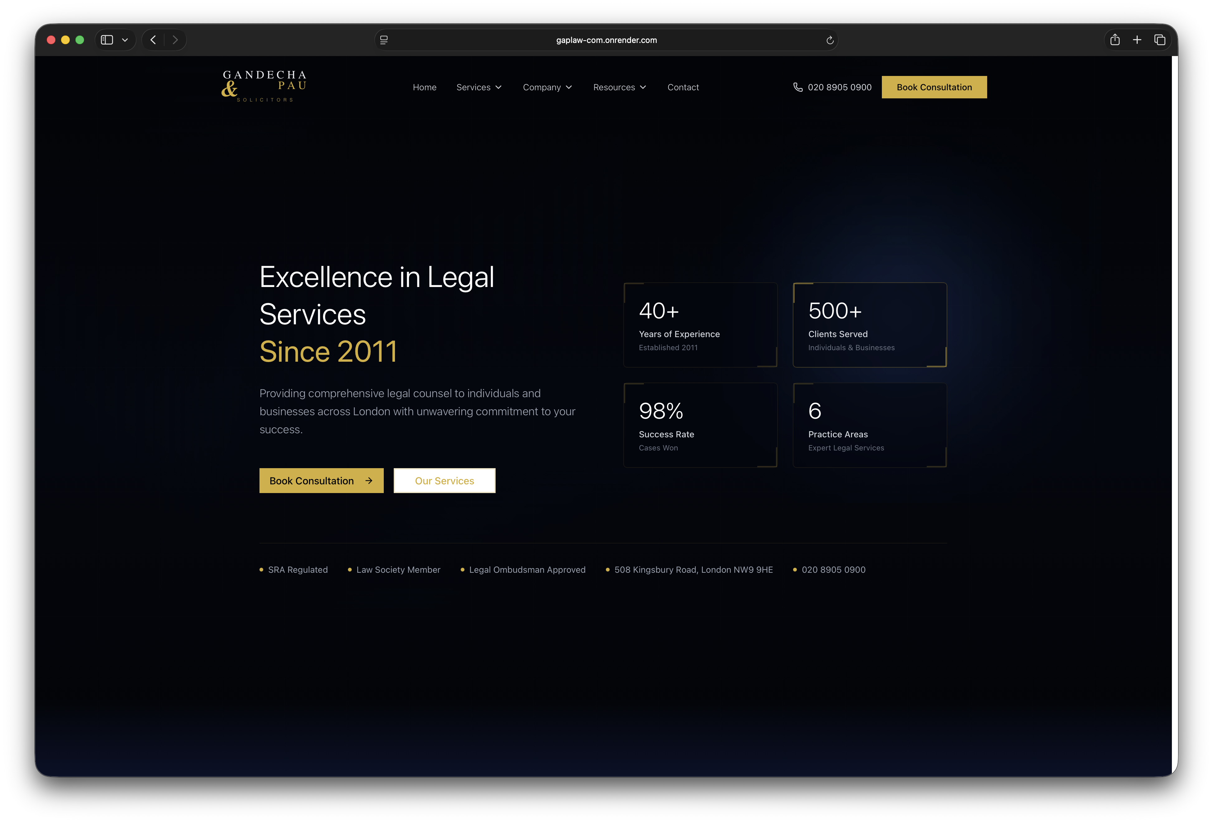 GAP Law Homepage Screenshot